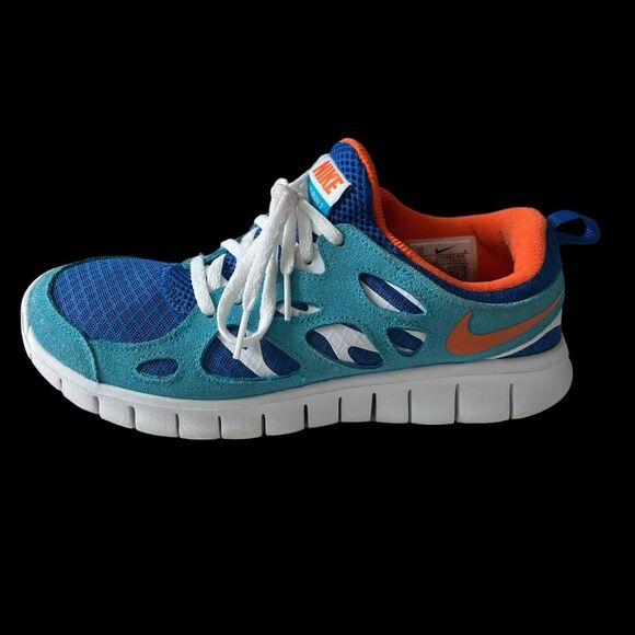 Nike Women's Free Run 2 Light Photo Blue Orange Midnight SZ/7 - Picture 7 of 14